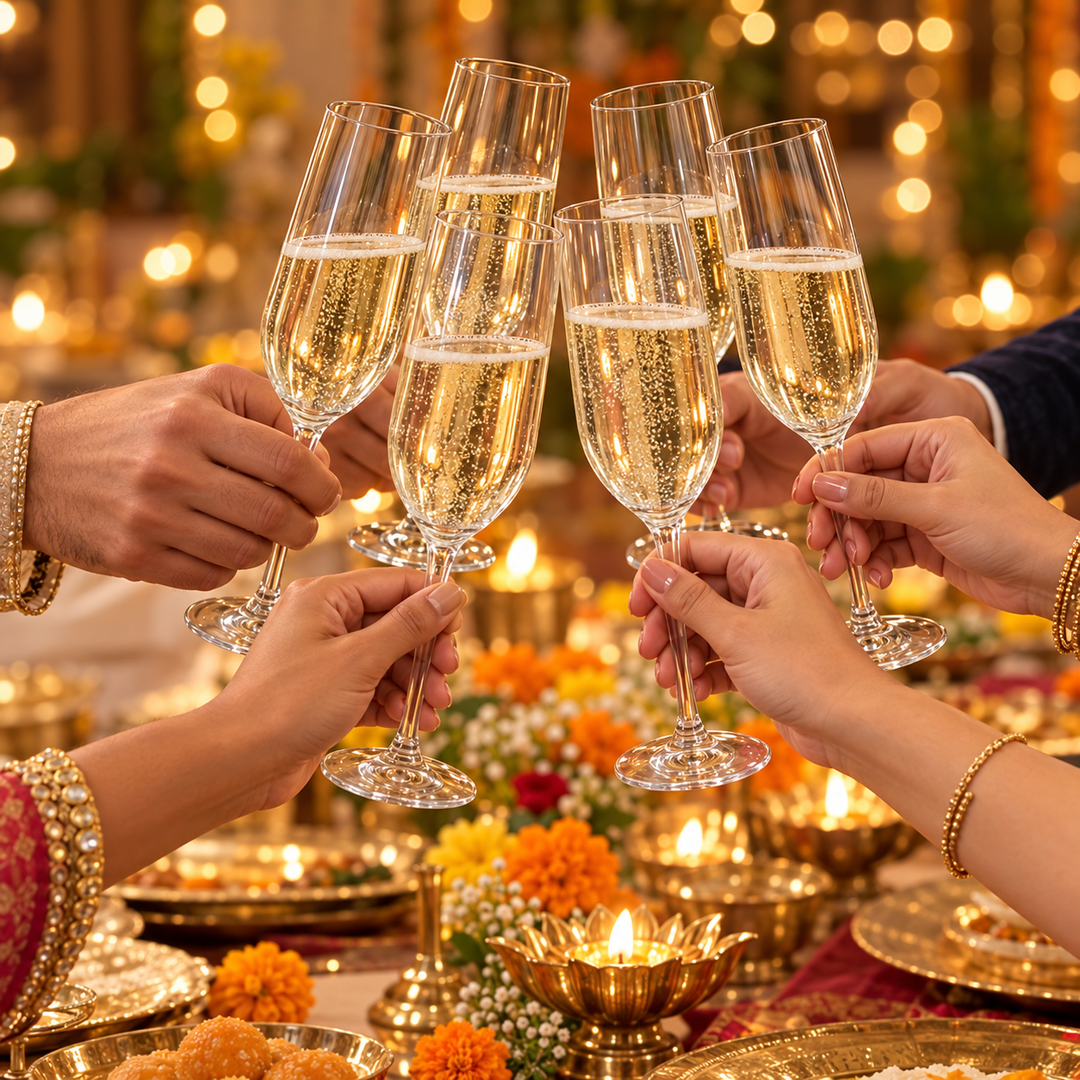 Crystal Toast Champagne Flutes