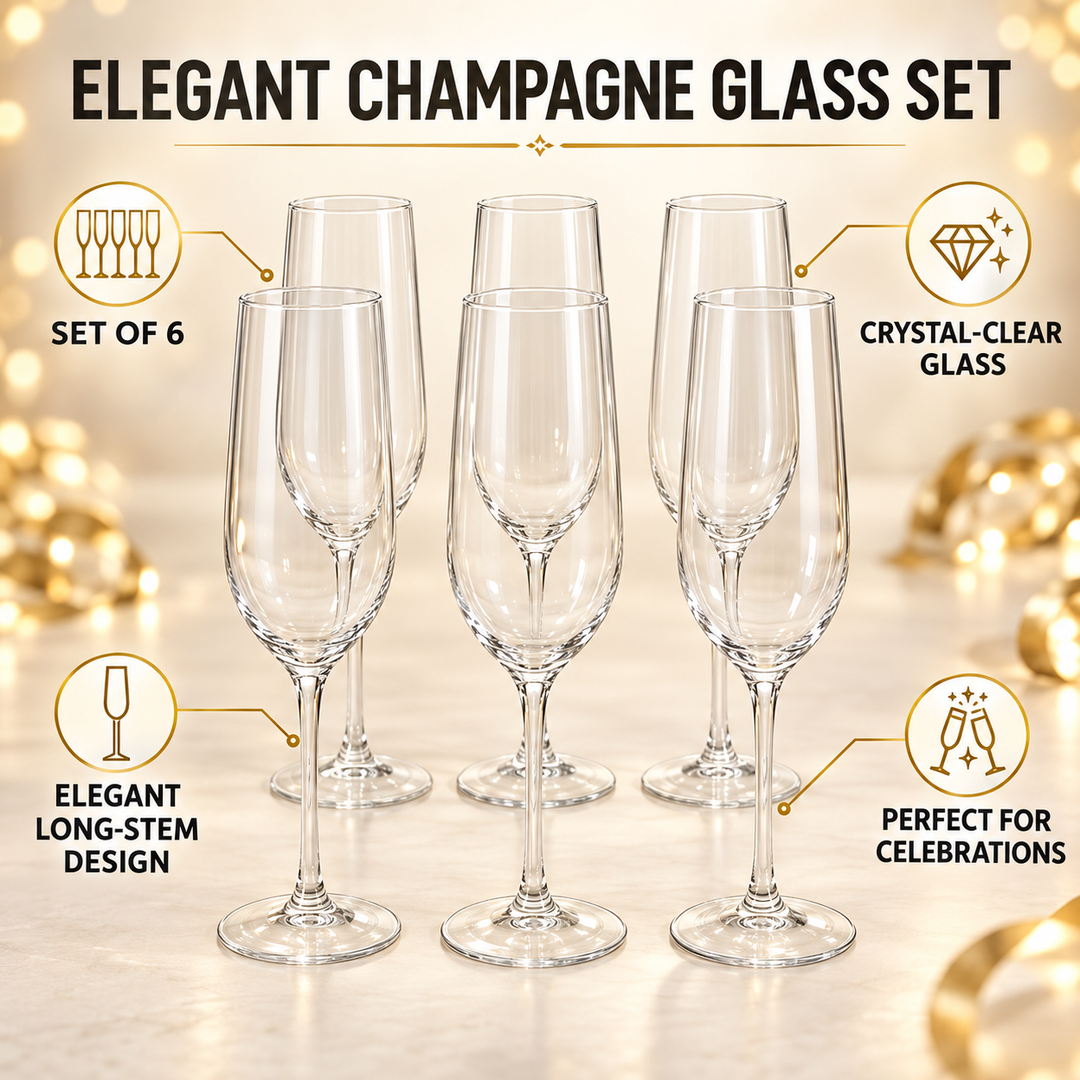 Crystal Toast Champagne Flutes