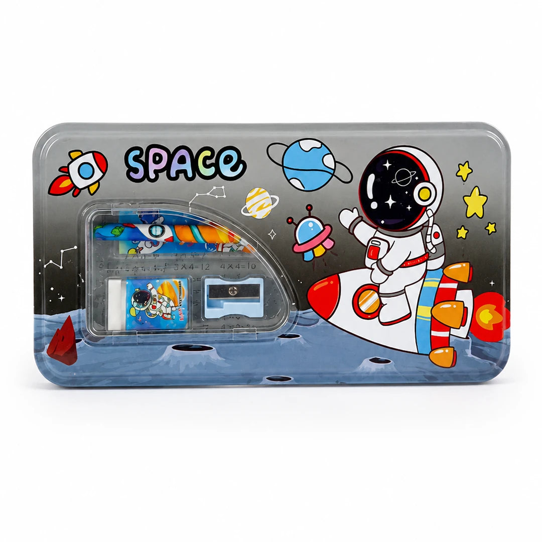 Space Explorer Metal Pencil Box Set