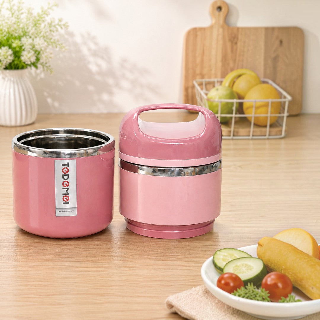 Blush Pink 2-Tier Insulated Stainless Steel Lunch Box