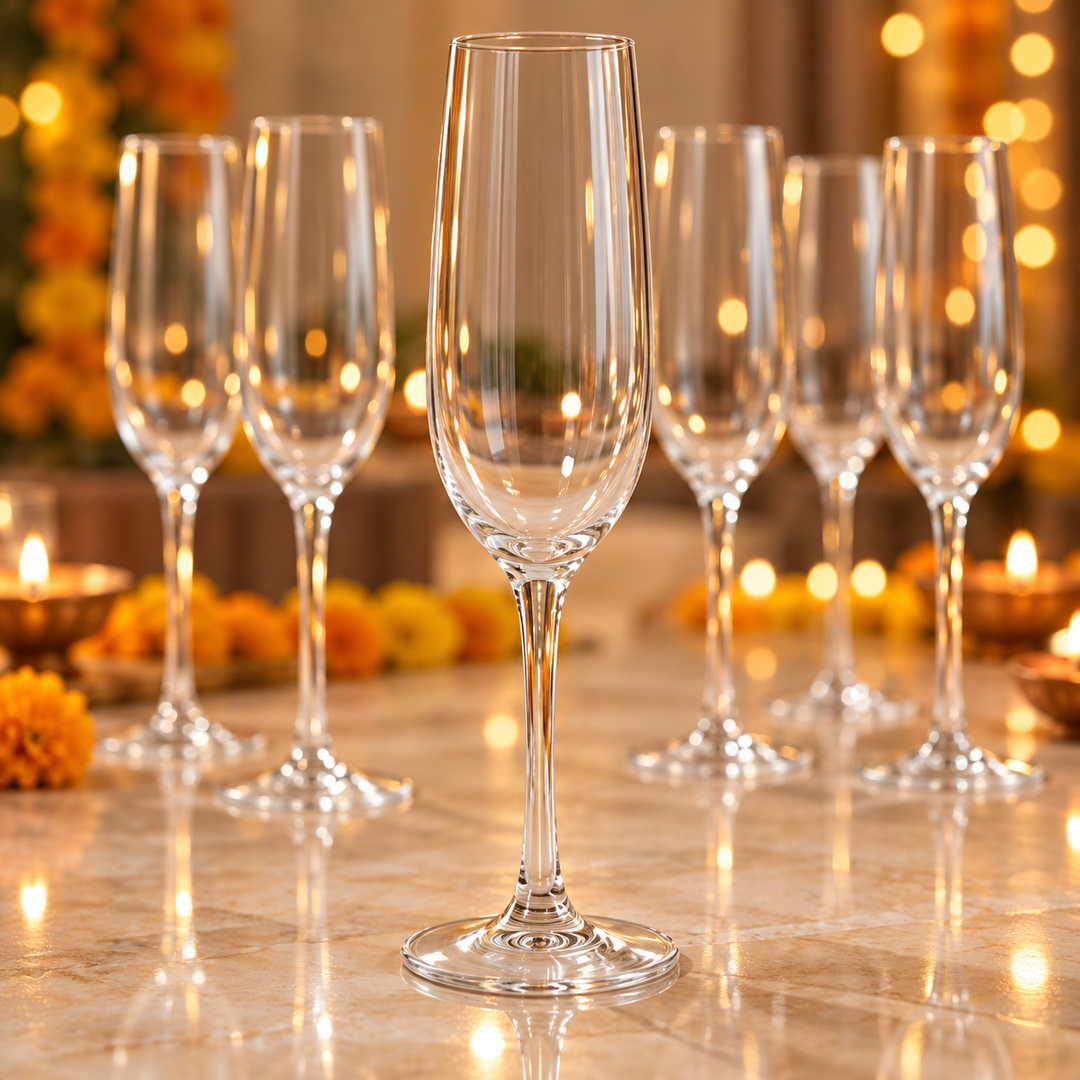 Crystal Toast Champagne Flutes