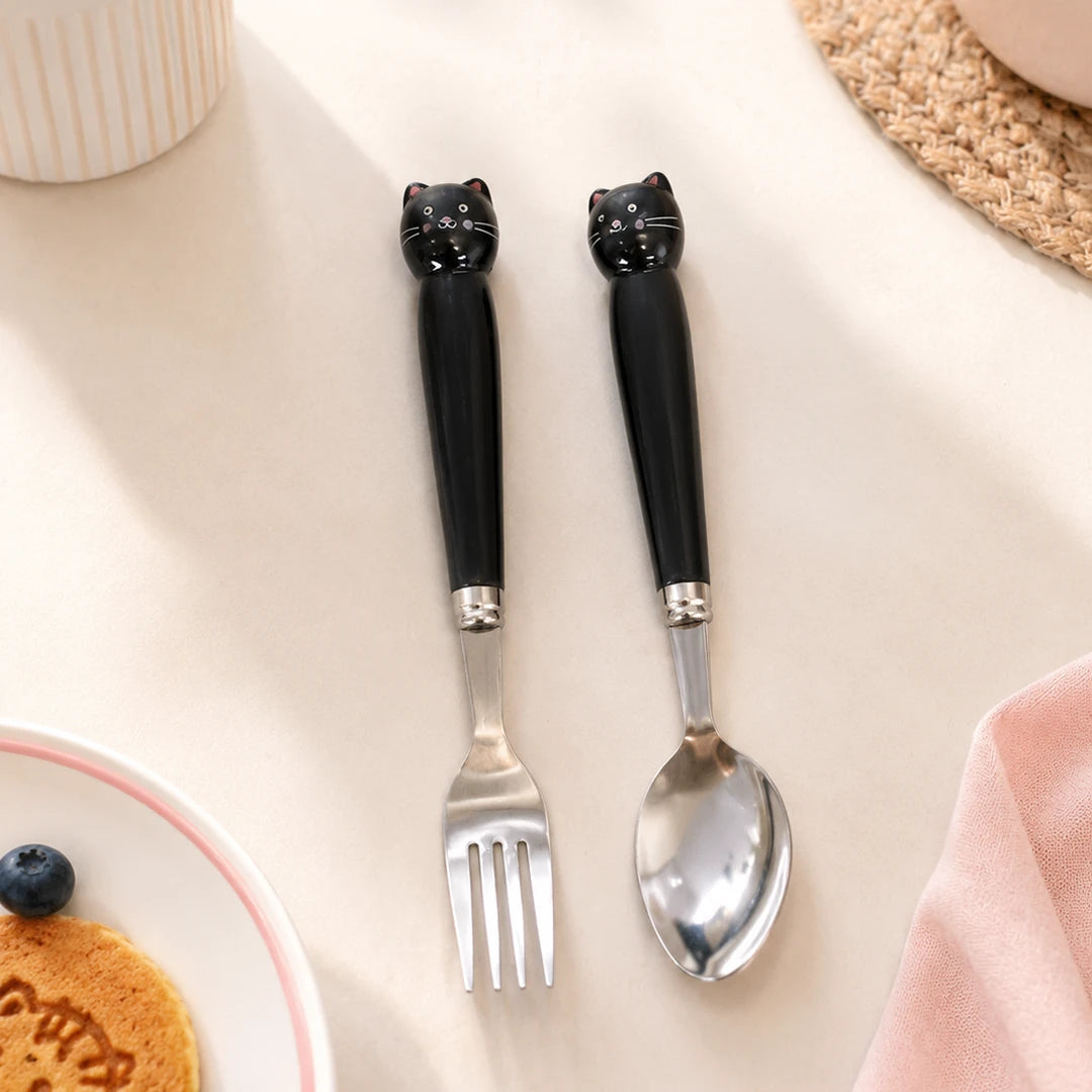 KittyGrip Kids Spoon & Fork Set with Travel Case