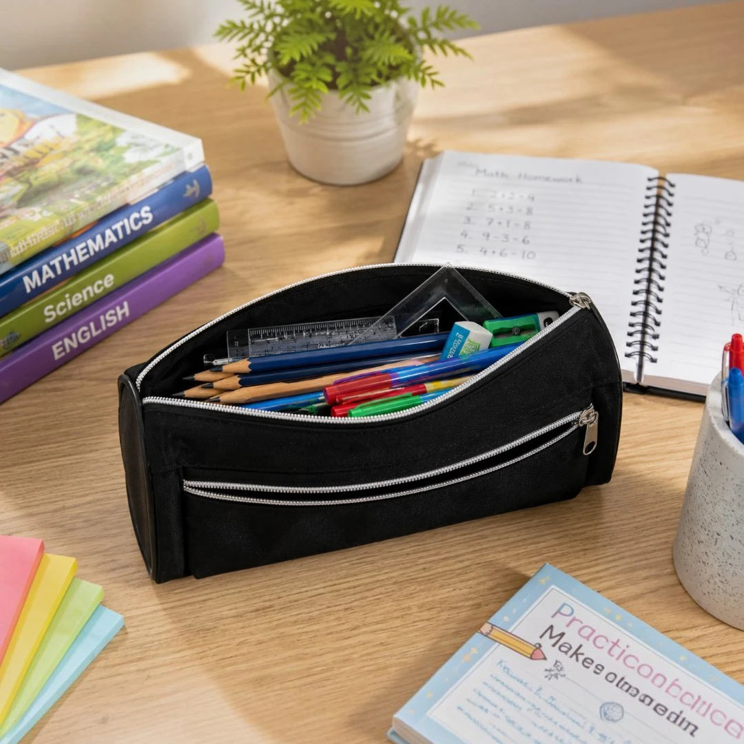 Midnight Twin Pocket Pencil Pouch