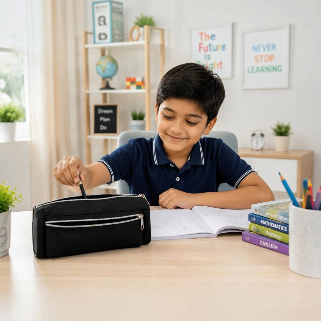 Midnight Twin Pocket Pencil Pouch