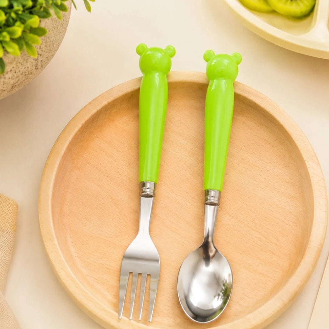 Froggy Fun Kids Spoon & Fork Set with Travel Case