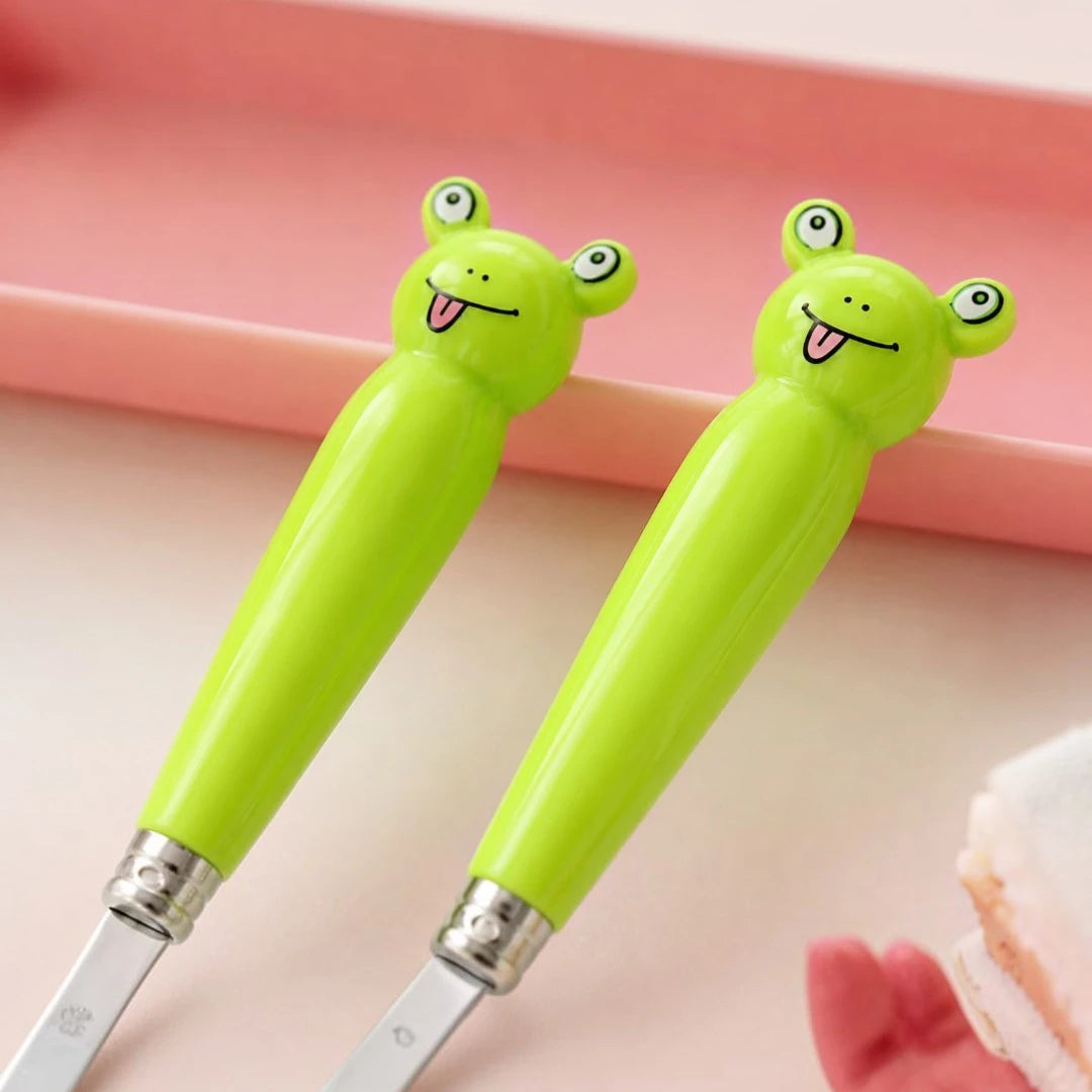 Froggy Fun Kids Spoon & Fork Set with Travel Case