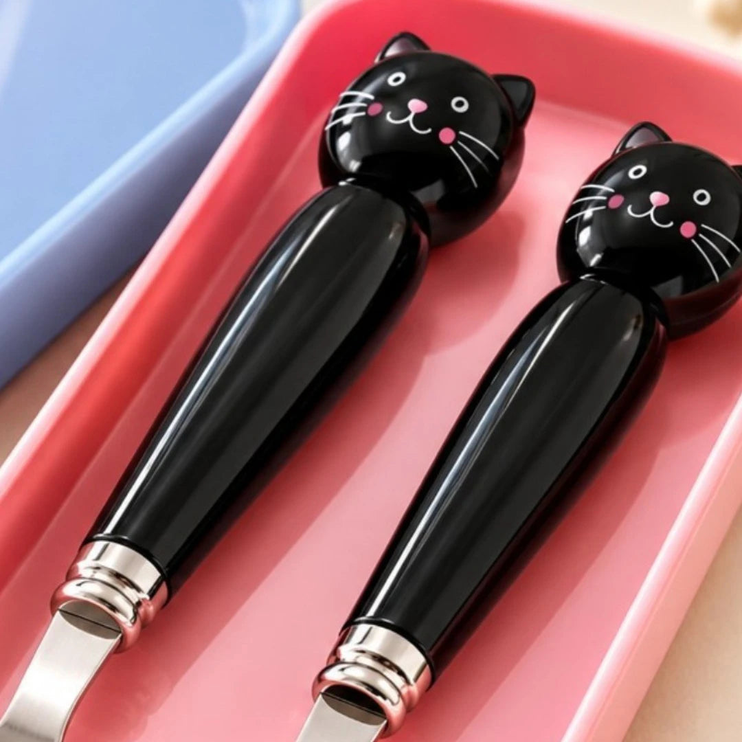 KittyGrip Kids Spoon & Fork Set with Travel Case