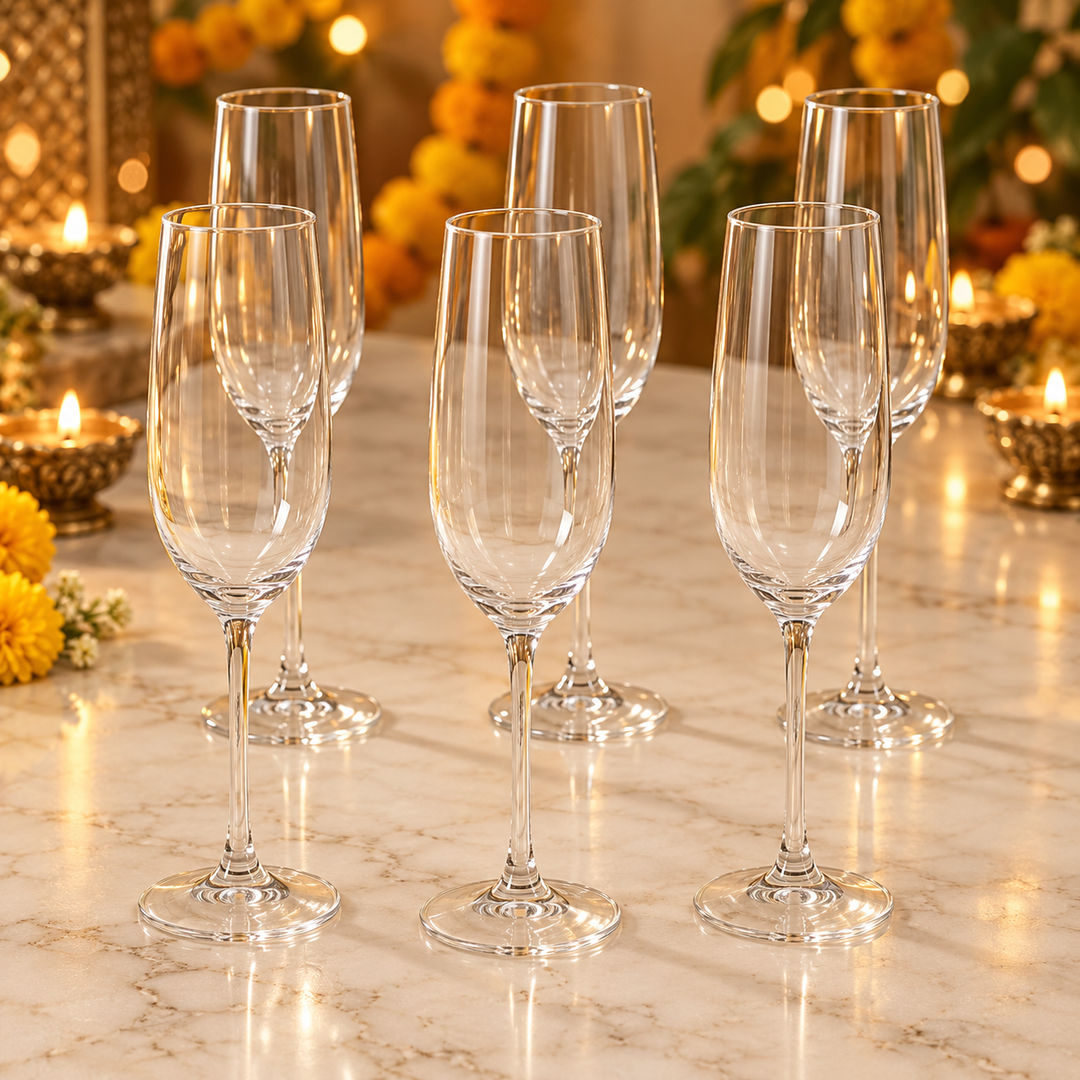 Crystal Toast Champagne Flutes