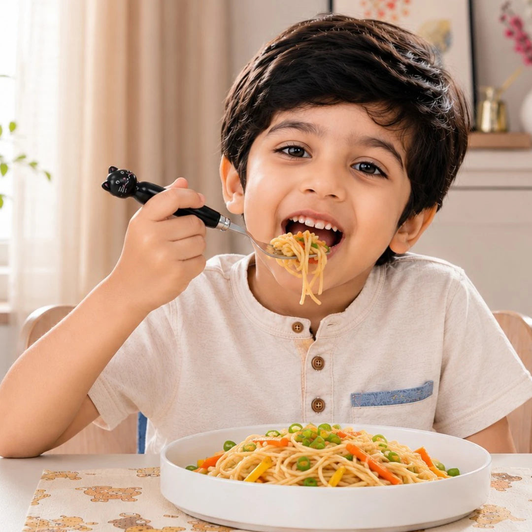 KittyGrip Kids Spoon & Fork Set with Travel Case