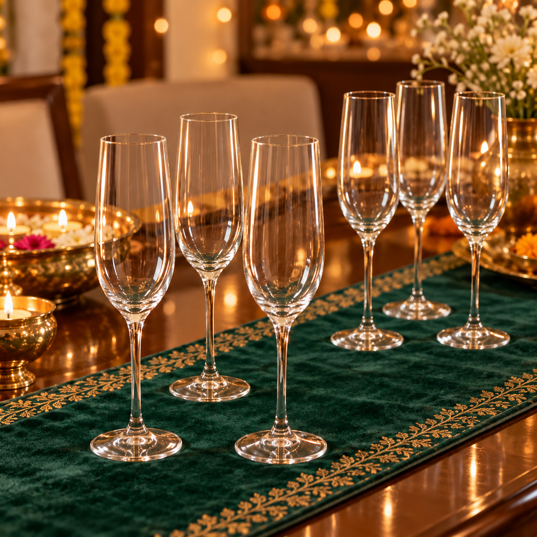 Crystal Toast Champagne Flutes