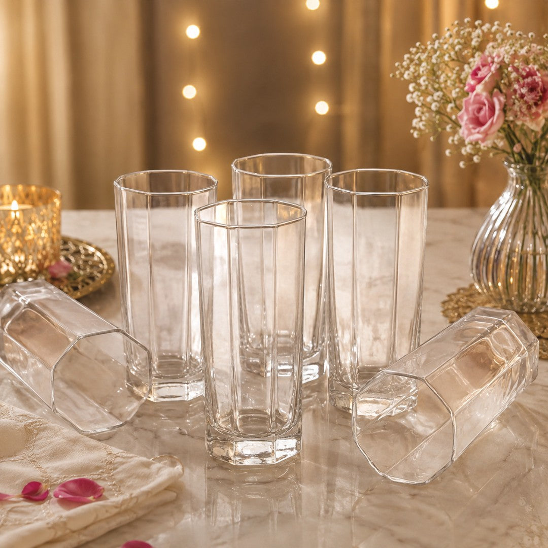 Chic Octagon Base Beverage Glasses