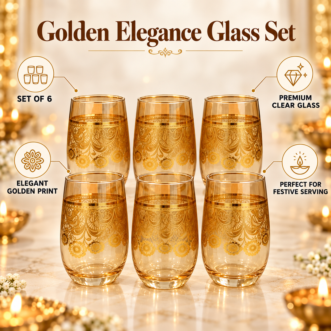 Golden Lace Drinking Glasses