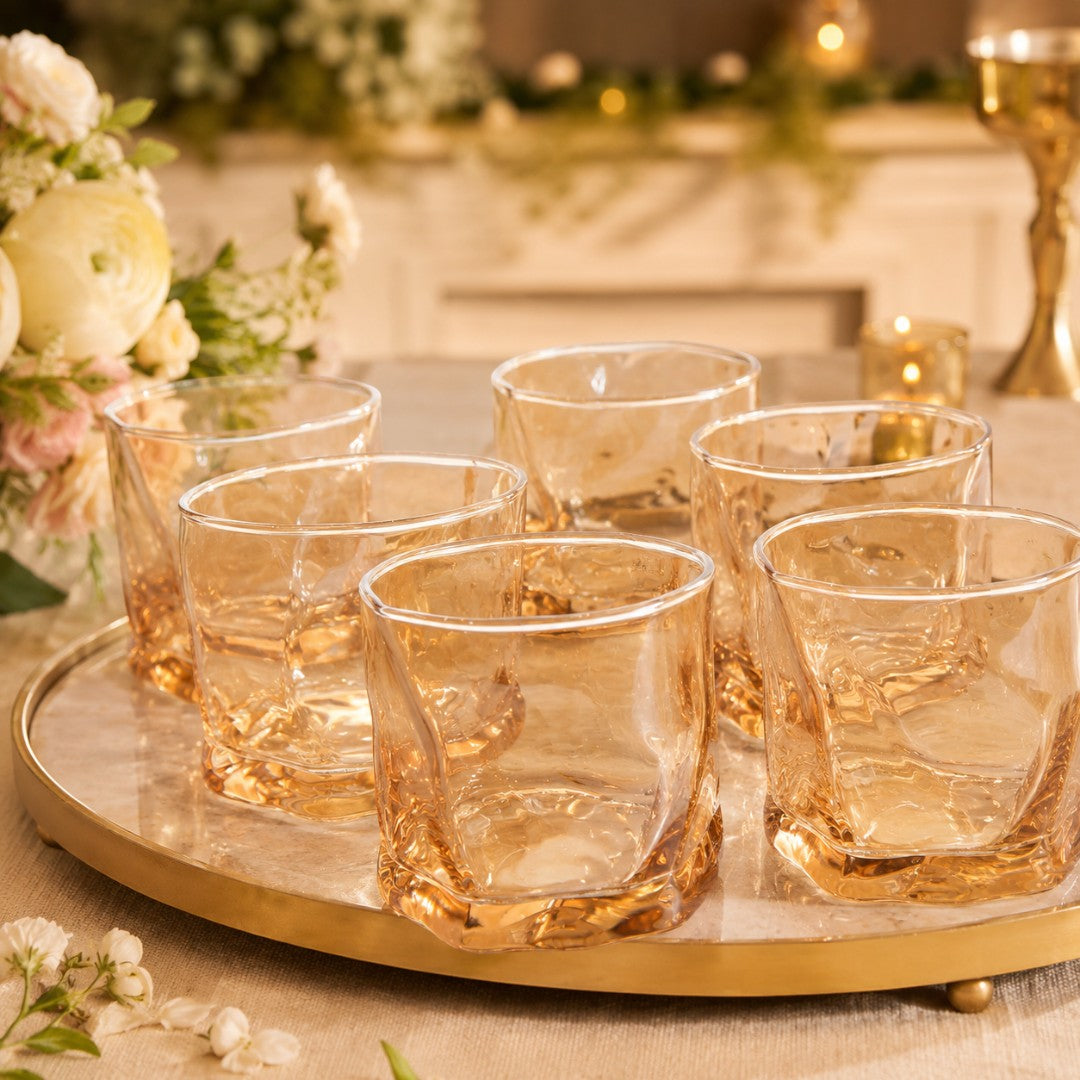 Golden Glow Glass Set Six