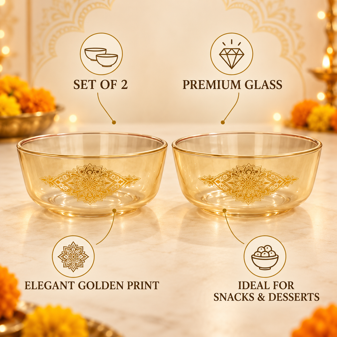 Golden Bloom Bowl Set