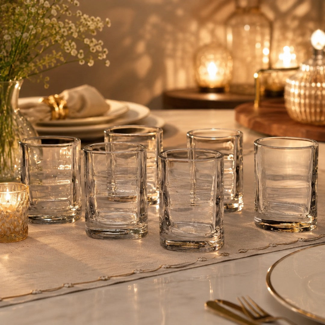 Crystal Wave Drinking Glass Set
