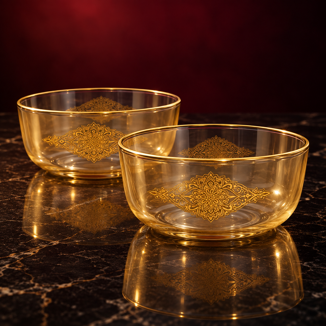 Golden Bloom Bowl Set