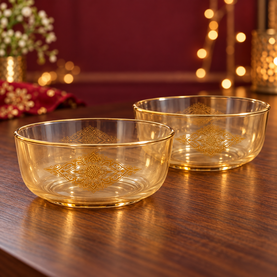 Golden Bloom Bowl Set