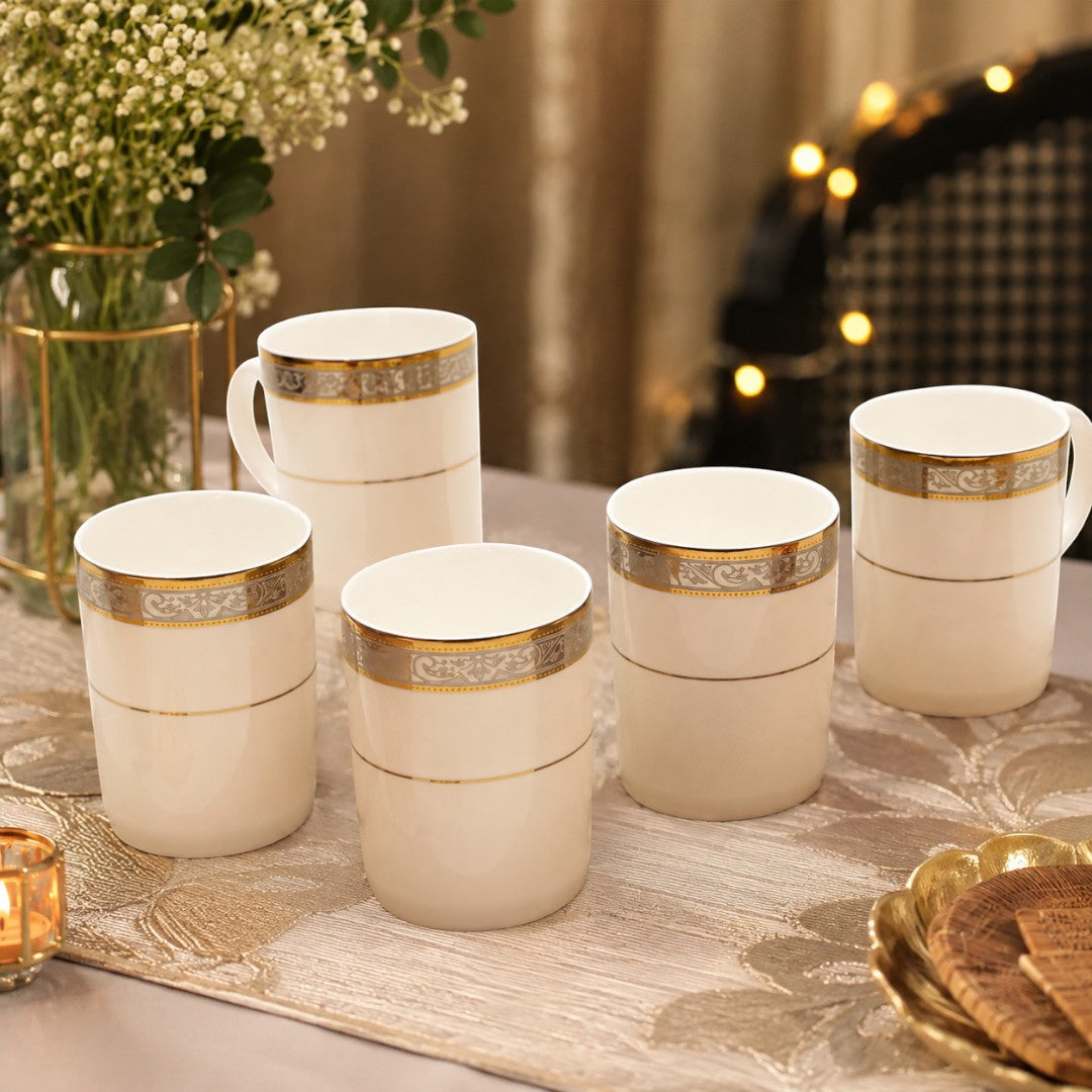 Golden Halo Ceramic Coffee Mugs