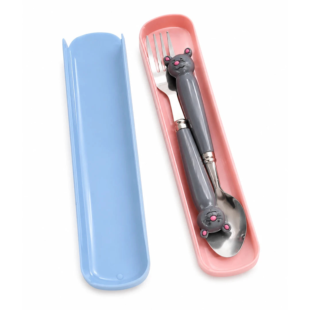 TinyMouse Kids Spoon & Fork Set with Travel Case