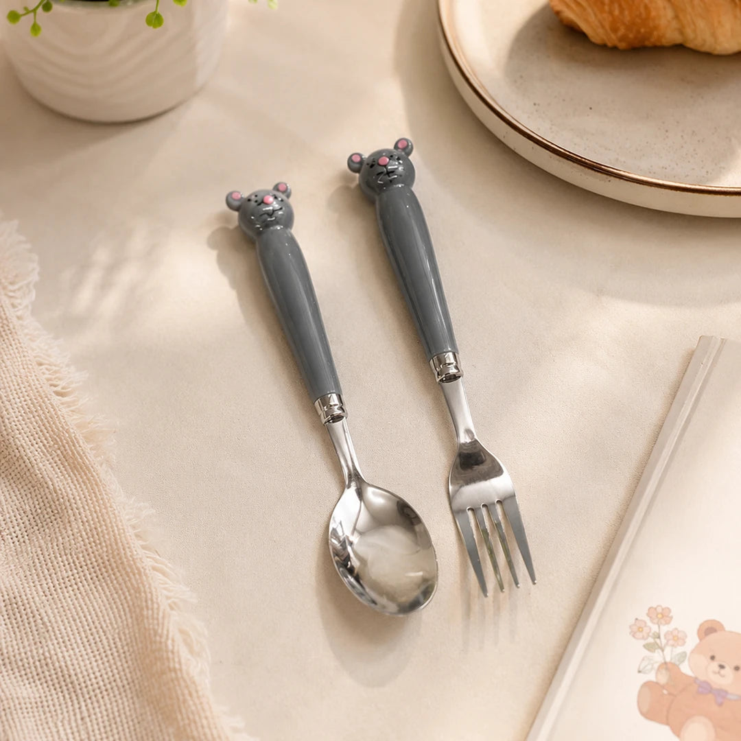 TinyMouse Kids Spoon & Fork Set with Travel Case