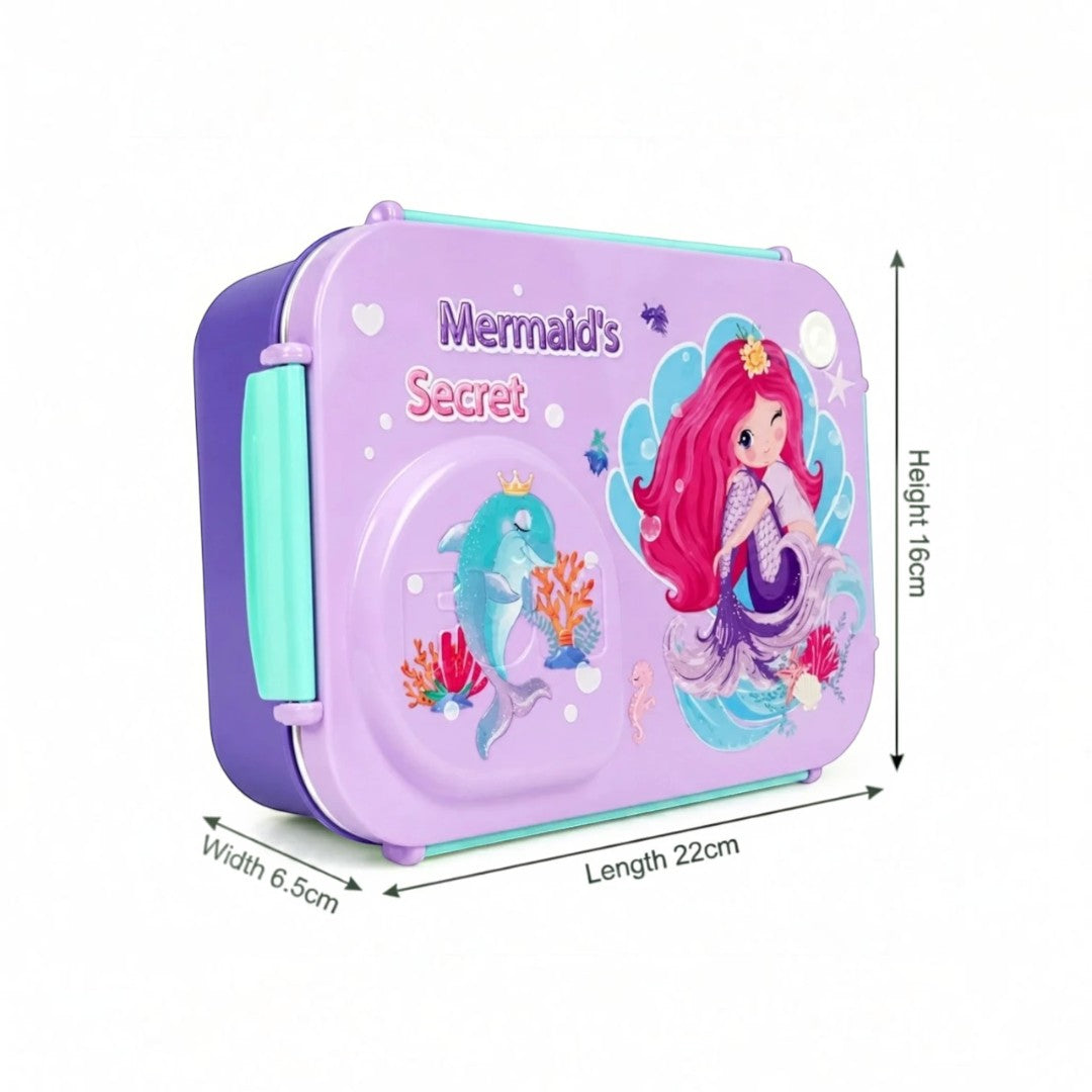 Mermaid Magic 3-Compartment Stainless Steel Kids Lunch Box