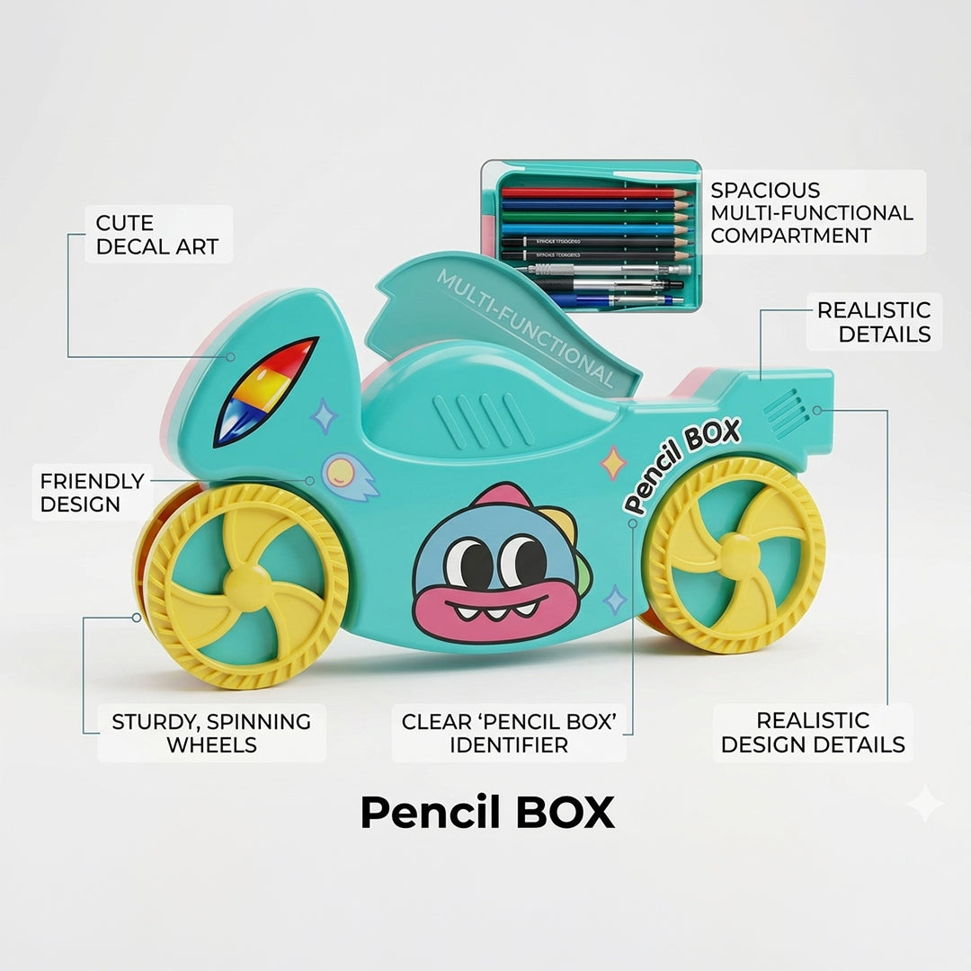 Kids Fun Bike Pencil Box