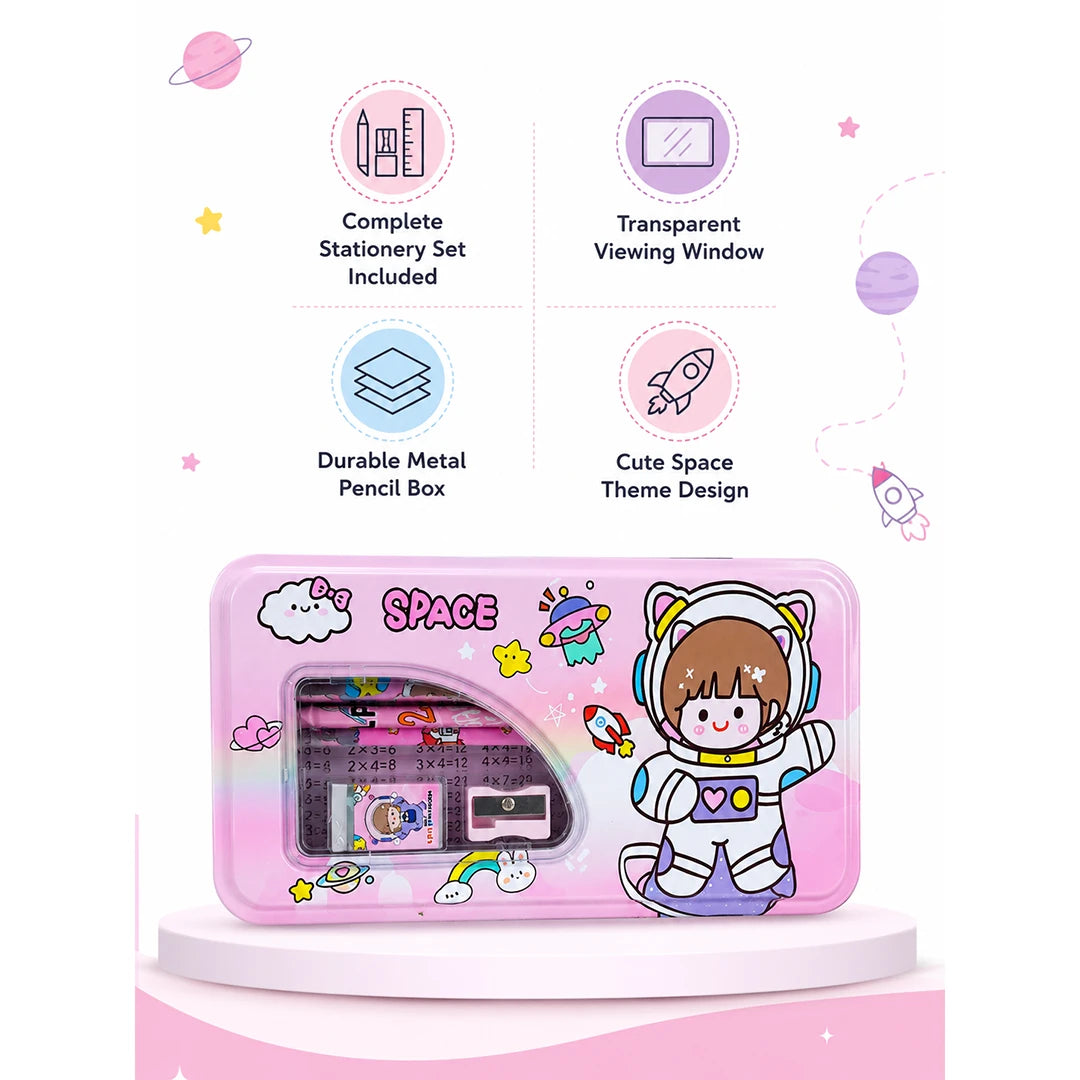Cosmic Princess Metal Pencil Box Set