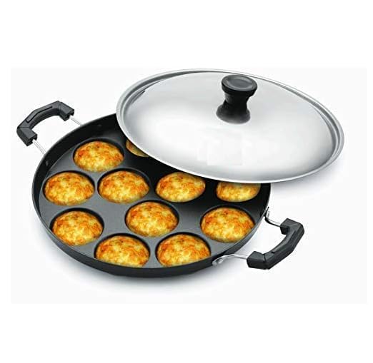 Aluminum Non Stick 12 Cavity Appam Patra with 2 Side Handle
