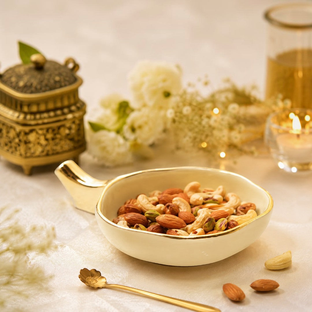 Elegant 6-Piece Cream Ceramic Serving Set