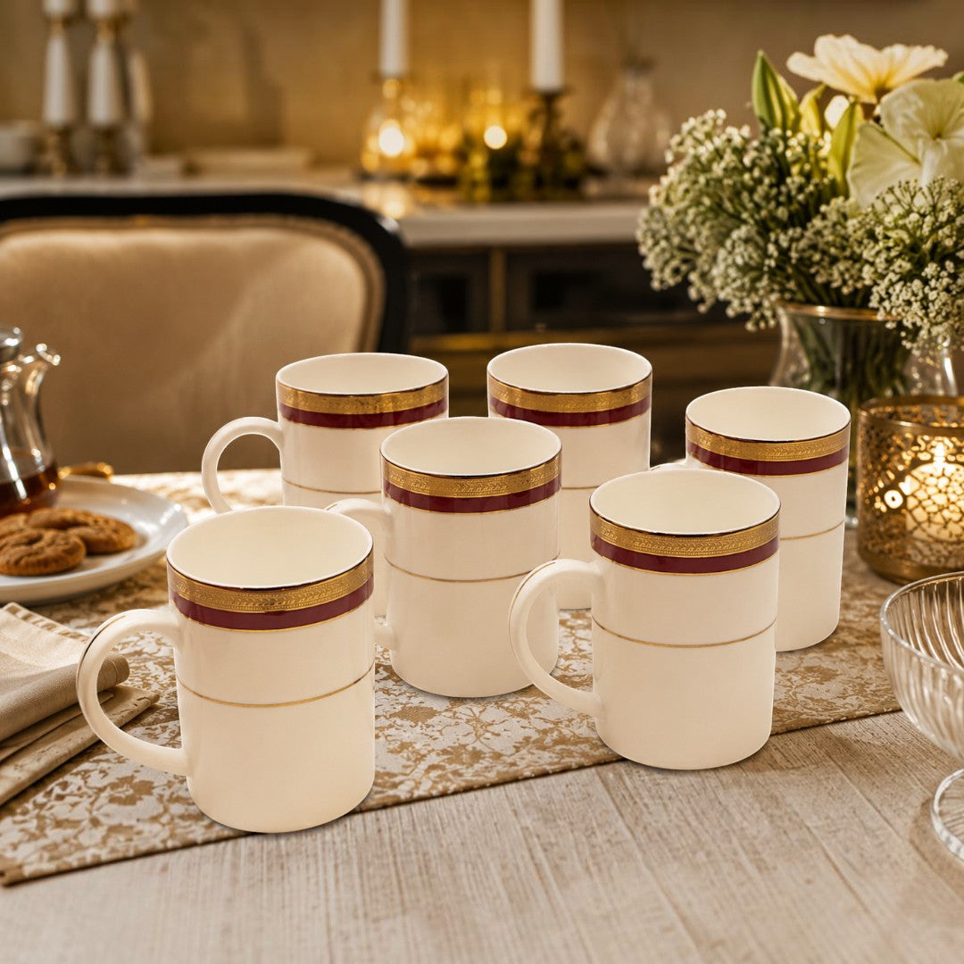 Golden Aura Ceramic Coffee Mugs
