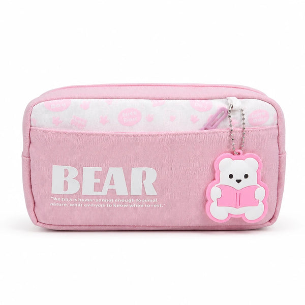 Bear Buddy Pink Pencil Pouch