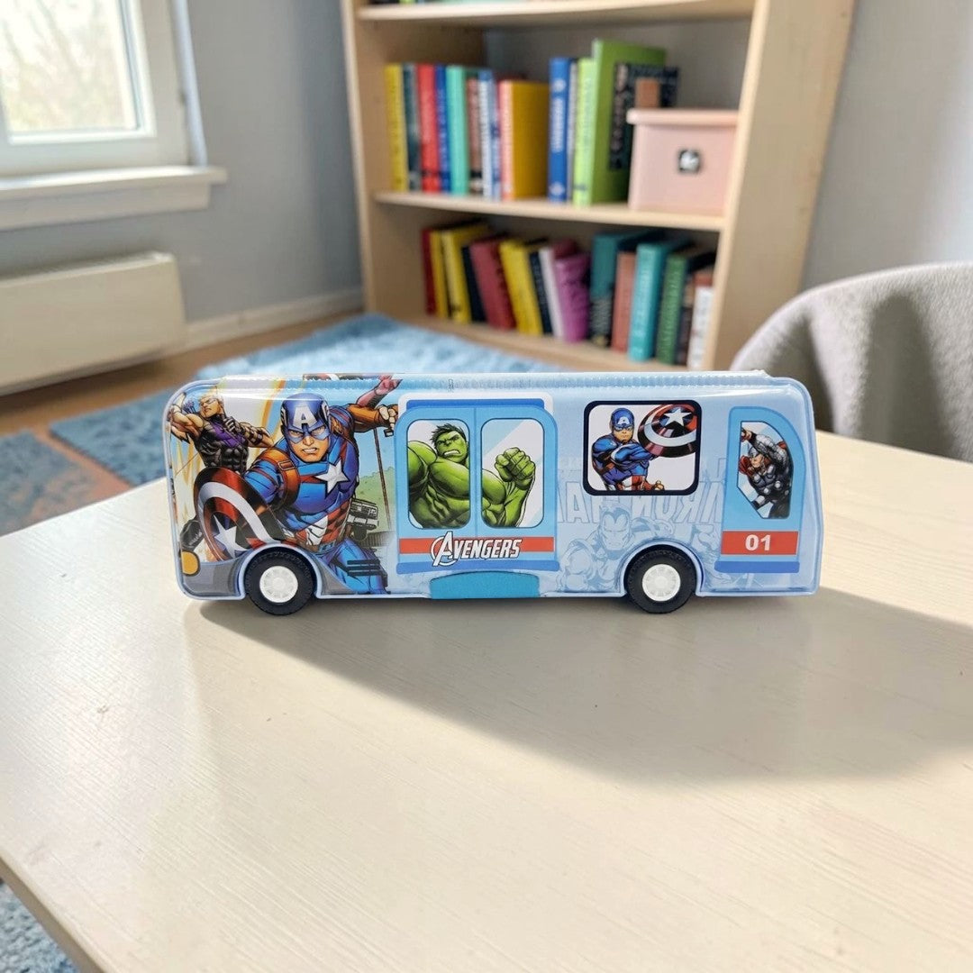 Avengers Bus-Shaped Kids Pen Pencil Box