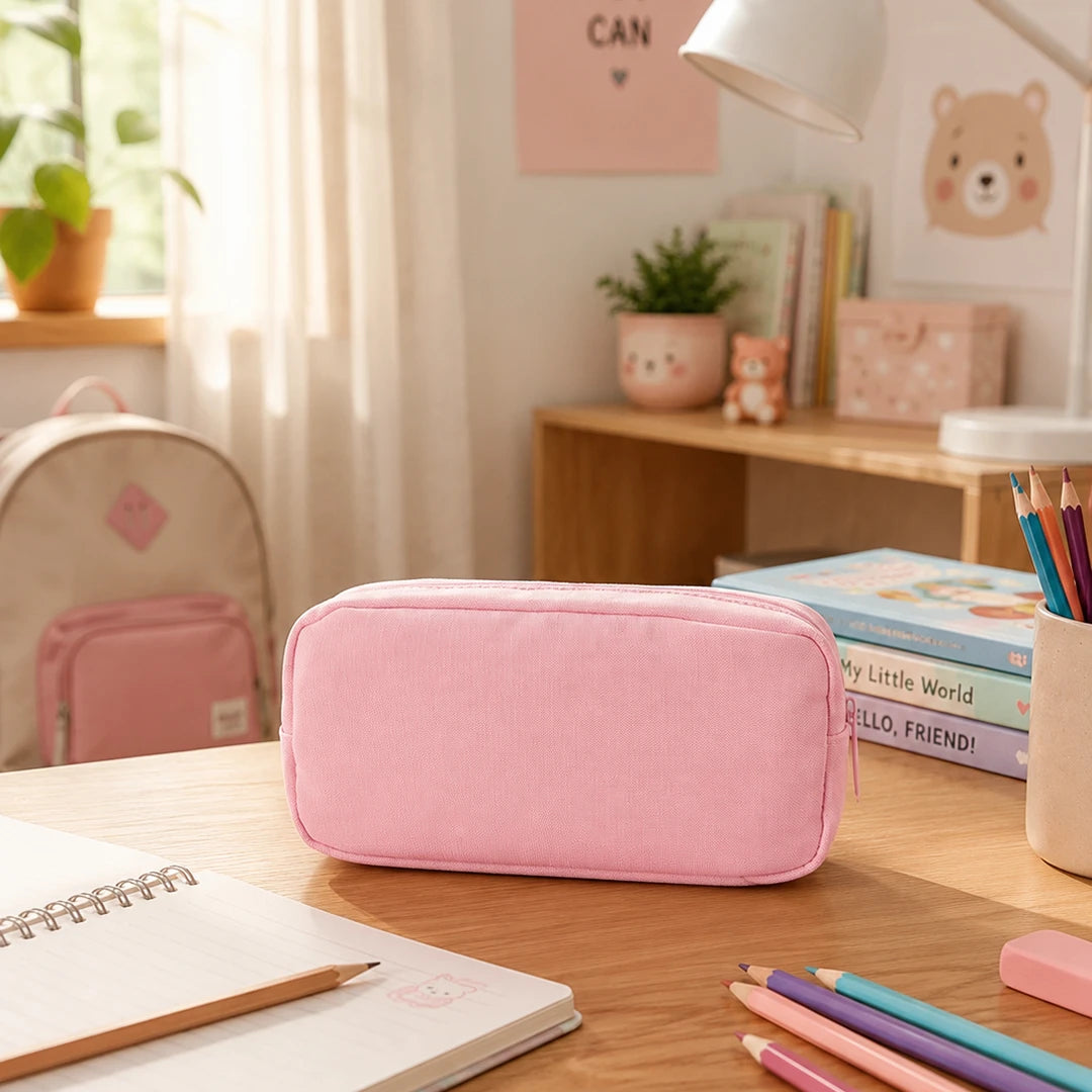 Bear Buddy Pink Pencil Pouch