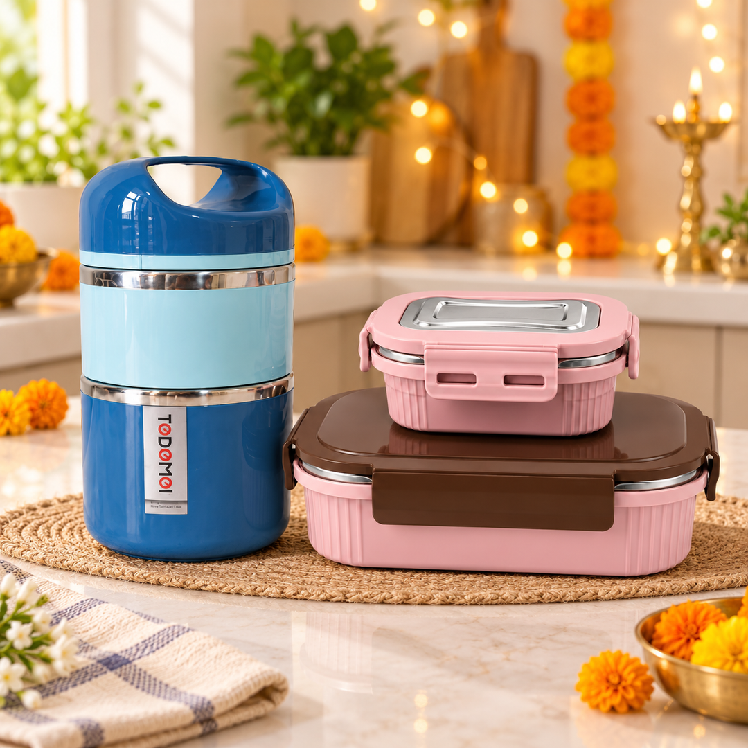Blue and Blush Lunch Box Combo