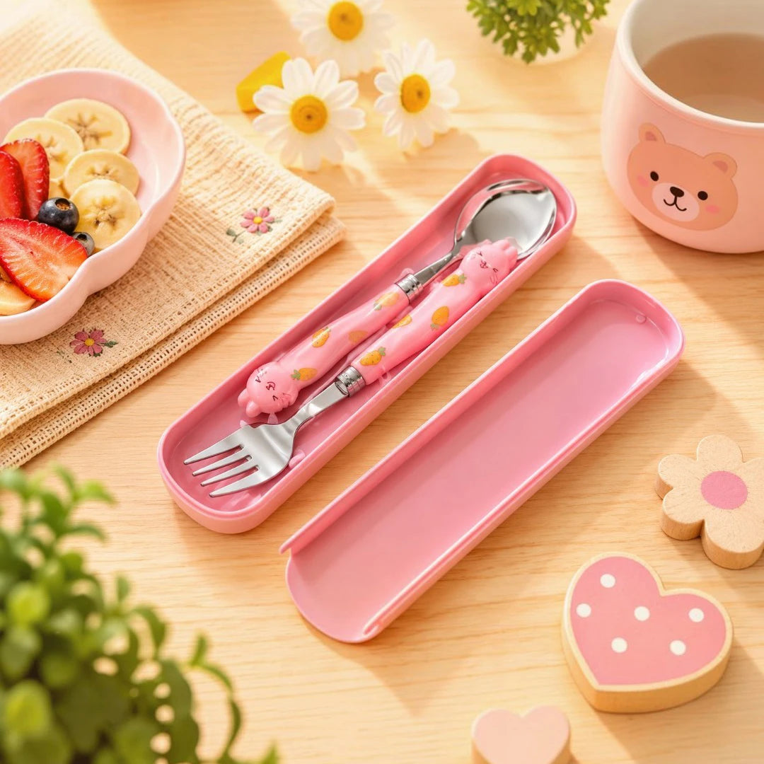 Bunny Bliss Kids Travel Cutlery Set