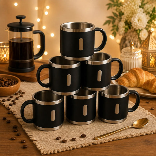 Premium Stainless Steel Double Wall Coffee Mug Set