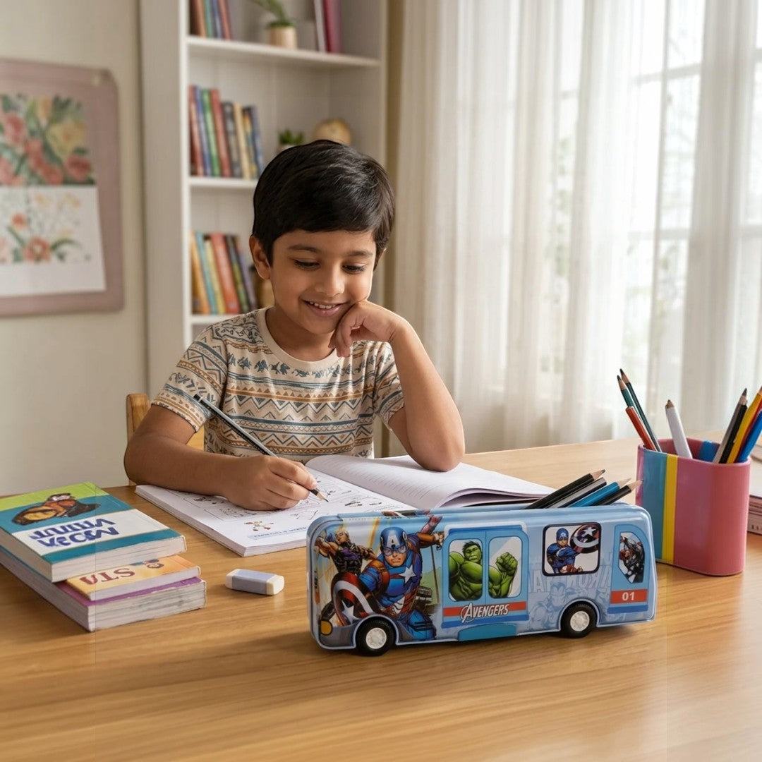 Avengers Bus-Shaped Kids Pen Pencil Box