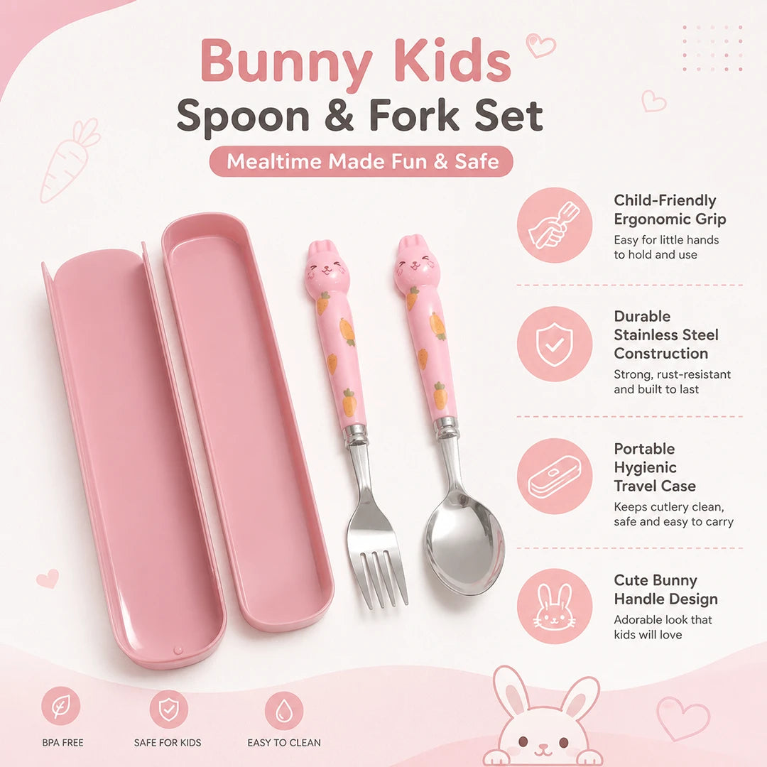 Bunny Bliss Kids Travel Cutlery Set