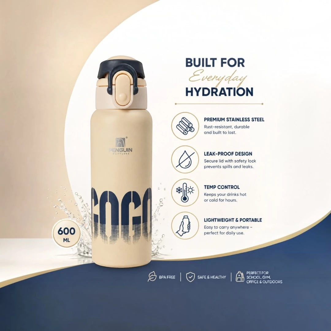 Penguin GOGO Stainless Steel Insulated Sipper Bottle