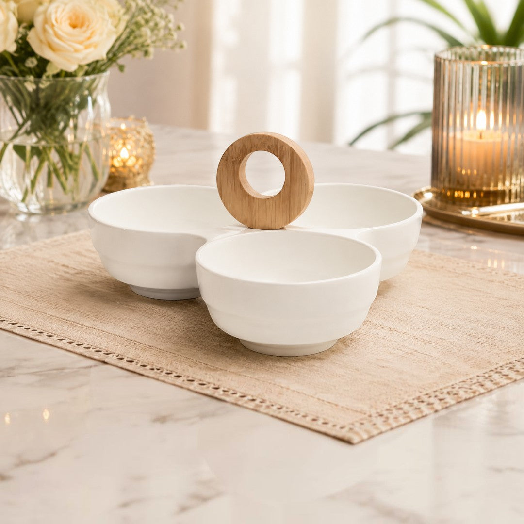 Elegant Trio Ceramic Tray (Pack of 1)