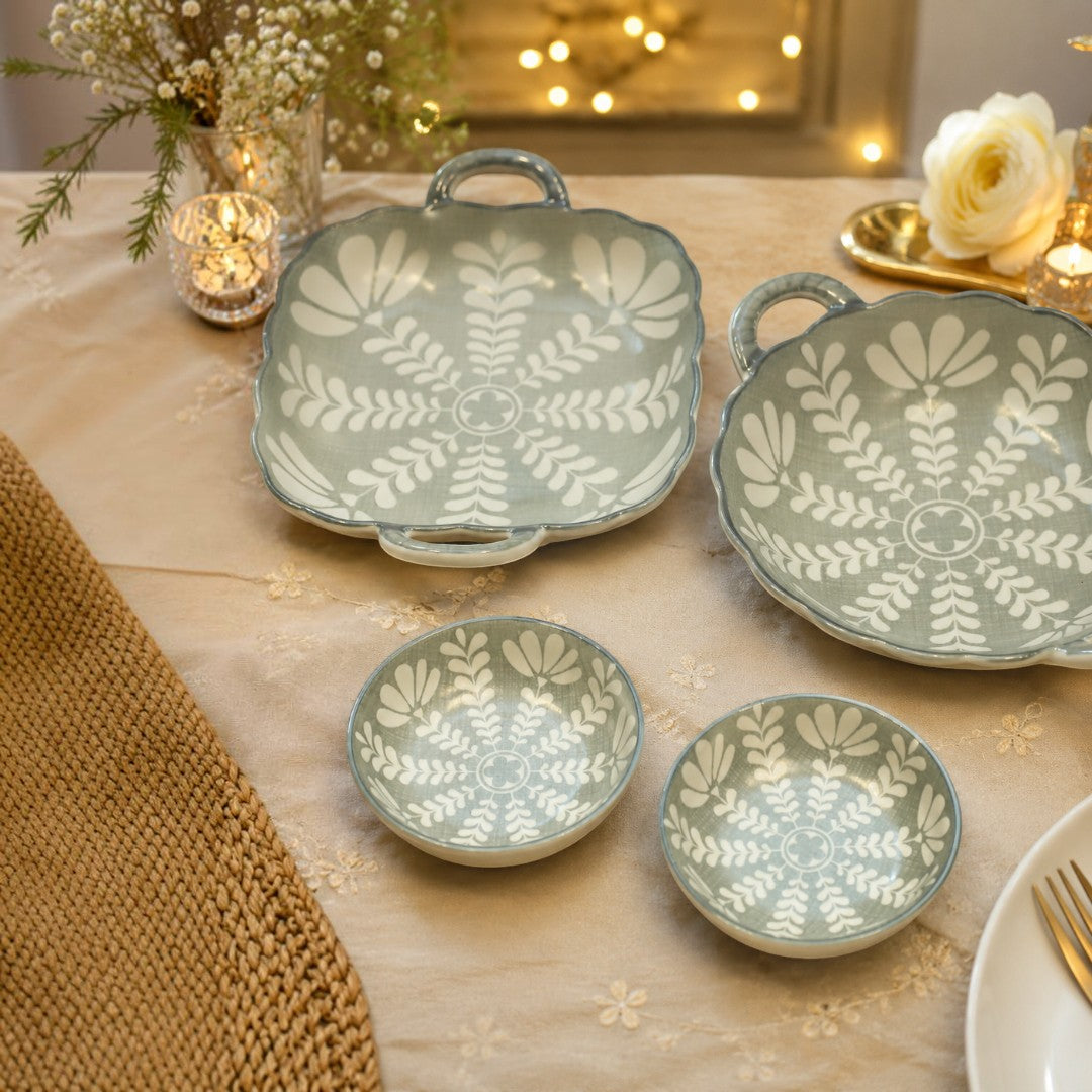 Olive Bloom Ceramic Bowl Set