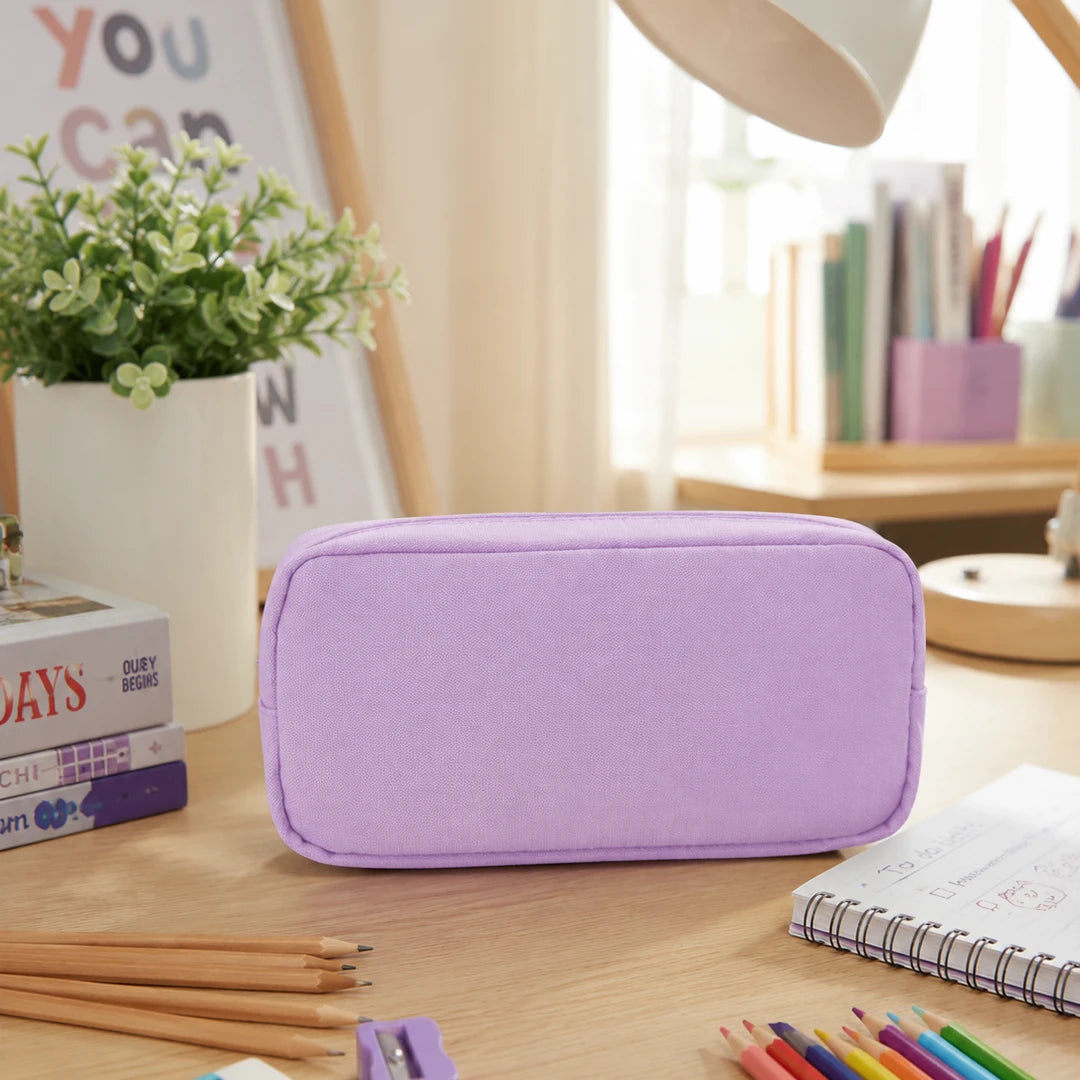 Lavender Bear Charm Pencil Pouch