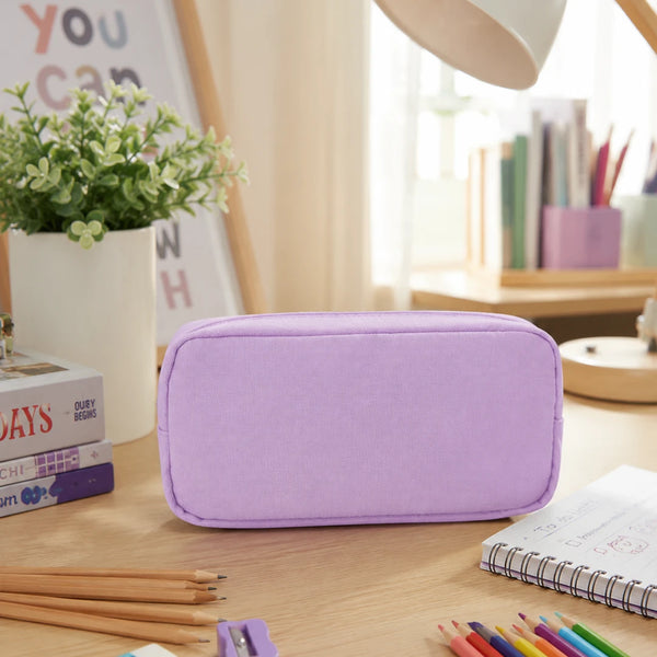 Lavender Bear Charm Pencil Pouch