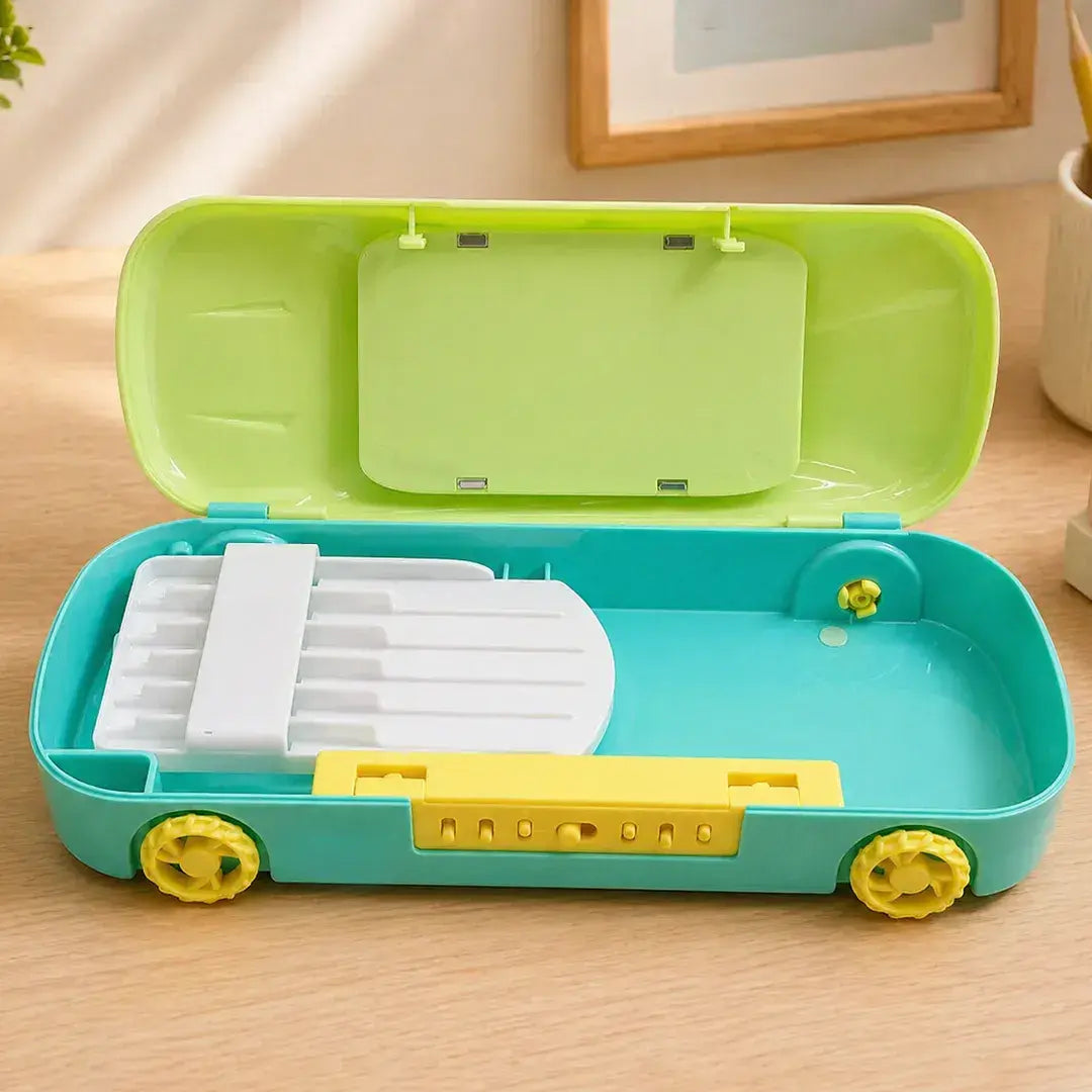 Green Car-Shaped Password Lock Pencil Box with Mini Pinball Game