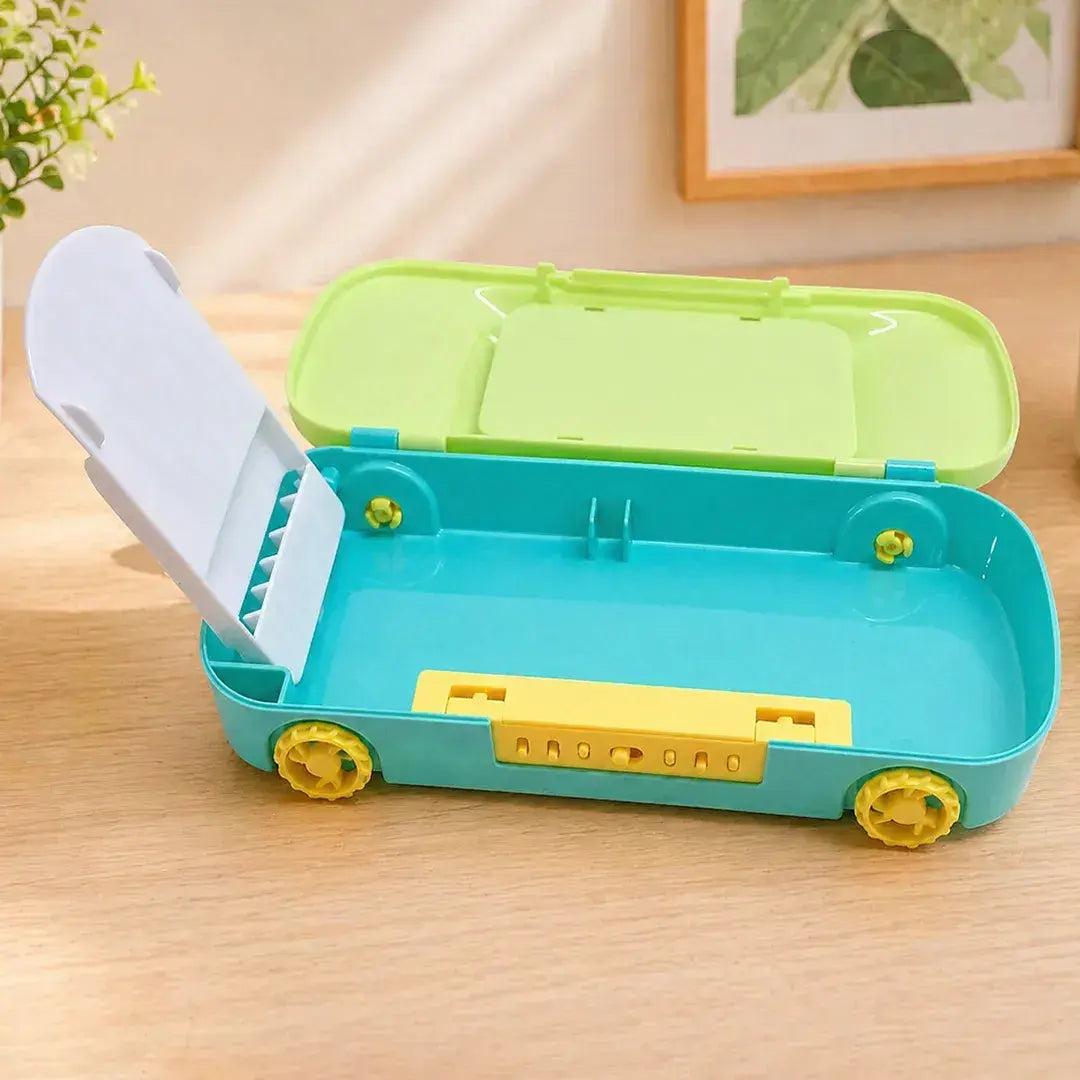 Green Car-Shaped Password Lock Pencil Box with Mini Pinball Game