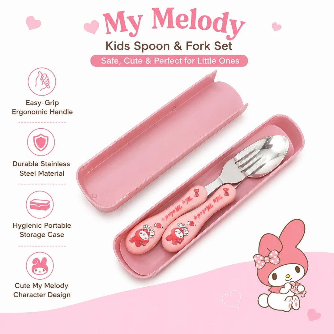 Pink Melody Kids Cutlery Set