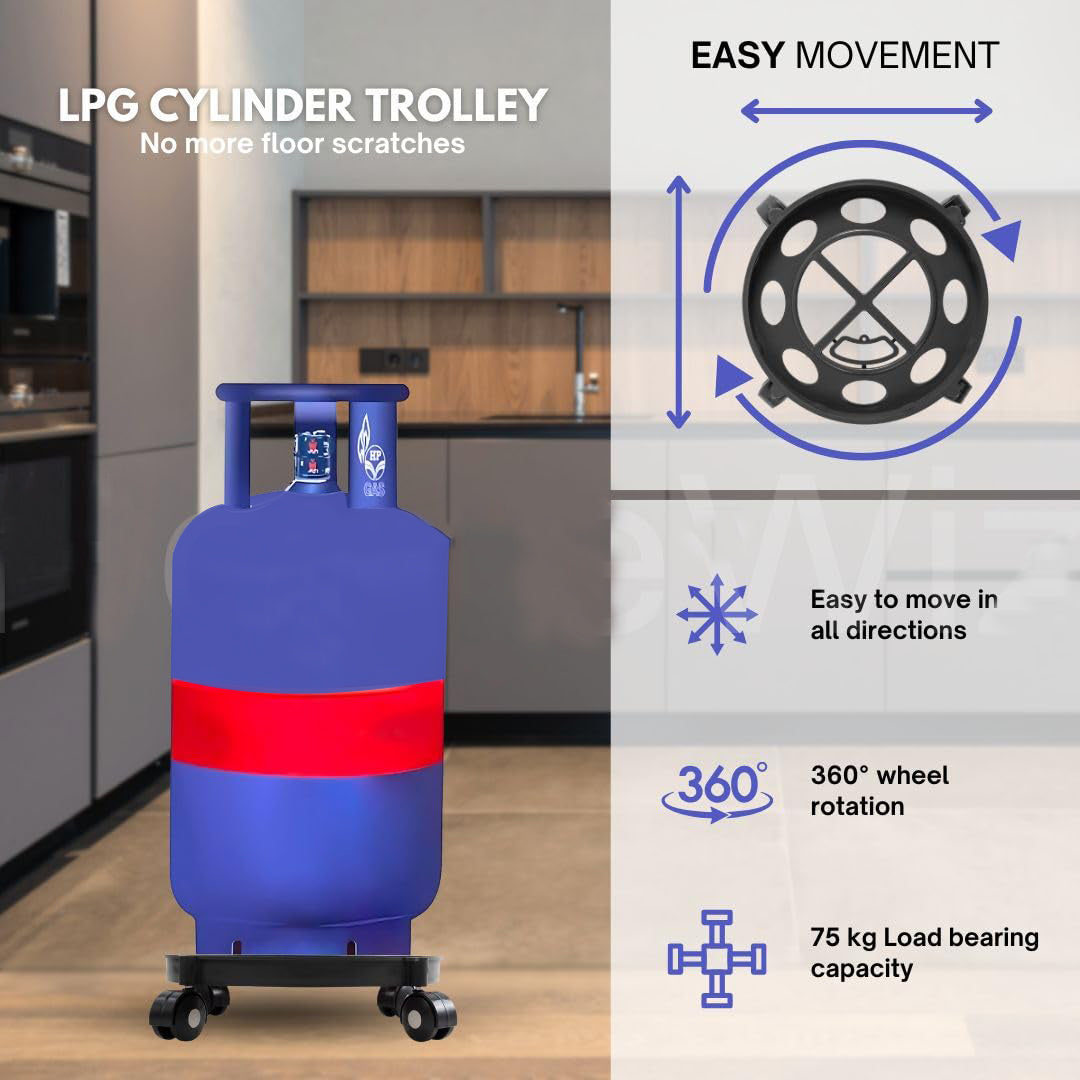 Stainless Steel Gas Trolley with Rubber Protection