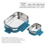 Load image into Gallery viewer, Stainless Steel Tiffin Lunch Box with 4 Side Silicone Sleeve Clip Lock Lid
