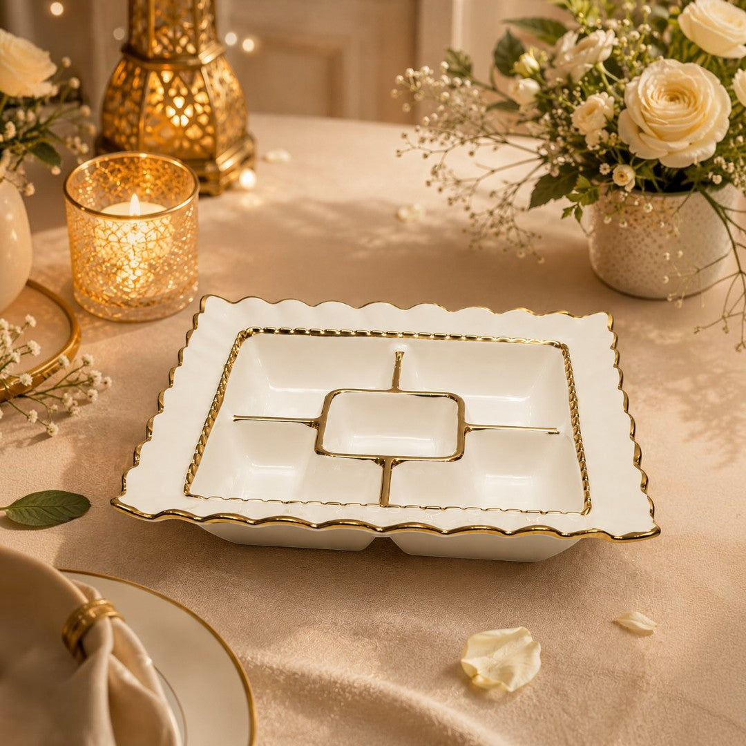 Golden Elegance Tray (Pack of 1)