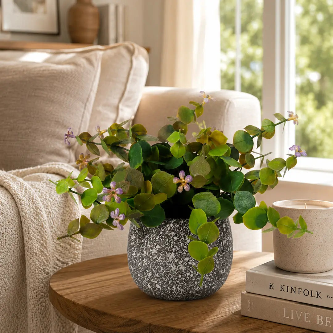 Lavender Leaf Artificial Plant with Pot